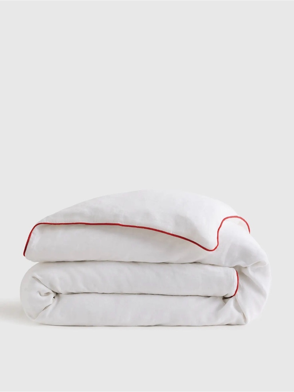 Quince WhiteDuvet Cover with Cherry Piping Trim in Full/Queen NWOT - Picture 4 of 6